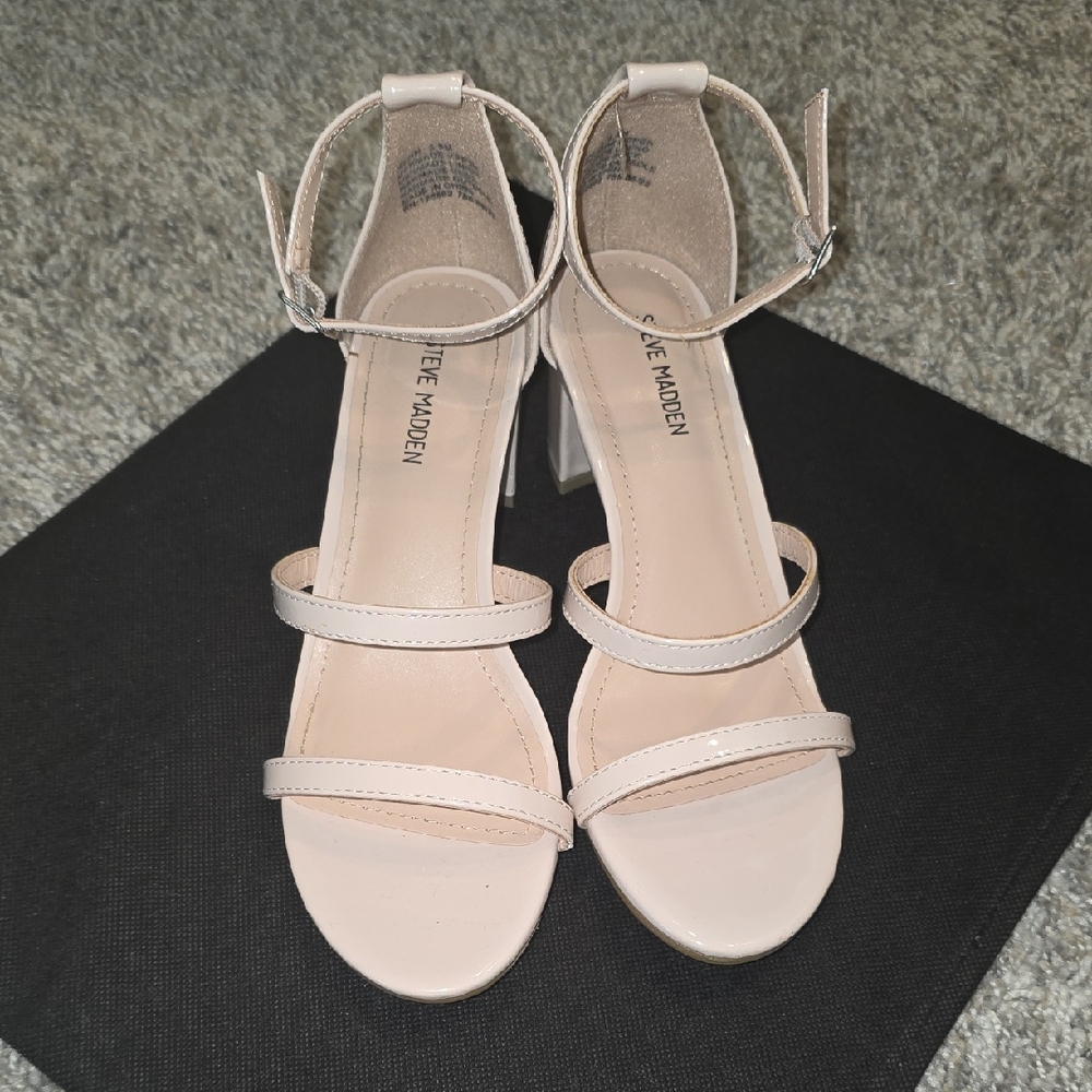 Steve Madden Pale Pink Strappy Block Heel Dress Sandals